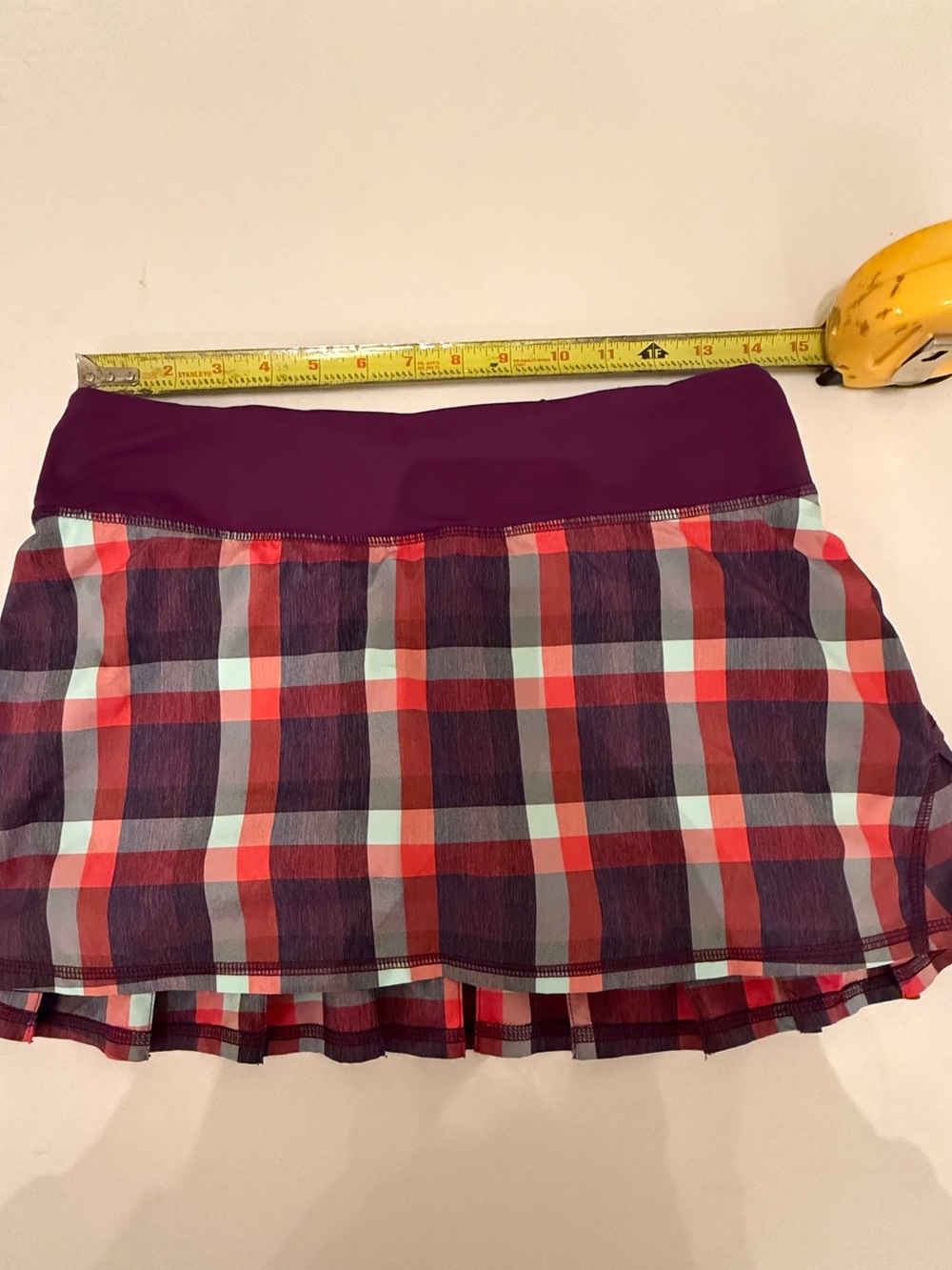 Lululemon pace setter skirt / skort in heathered berry yum yum plaid (6)